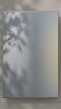 Brushed anodized aluminium sheet with fine linear grain and soft shadows, sleek textured backdrop for design