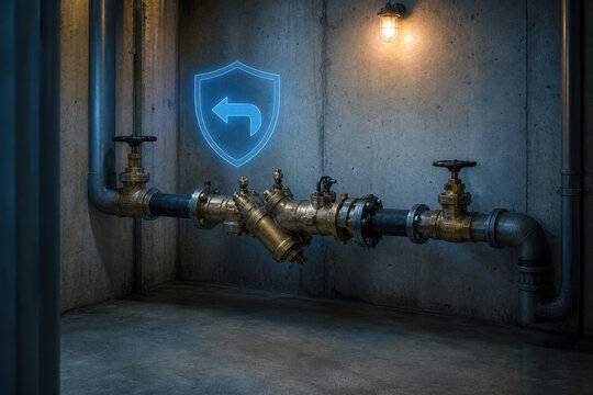 Backflow Prevention Valve with Shield Hologram for Plumbing Safety and Potable Water Protection