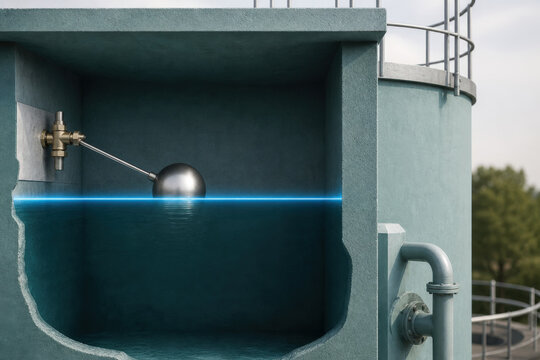Storage Tank Float Level Hologram for Water Capacity Monitoring and Overflow Control