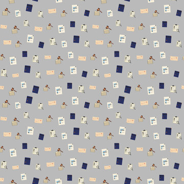Seamless pattern of legal and document icons