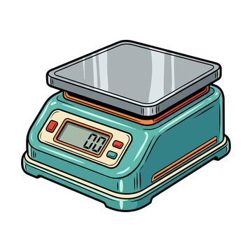 Digital kitchen scale with electronic screen and metallic weighing platform