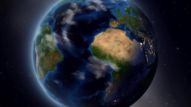 Earth Zoom In to Mogadishu Somalia with Location Marker Pin