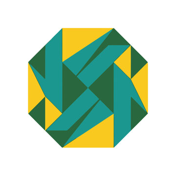 Geometric Octagonal Design with Interlocking Shapes