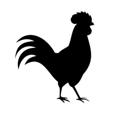 Silhouette of a rooster icon isolated on white background © sljubisa