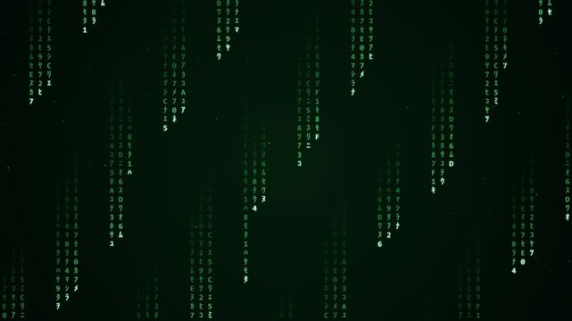 Matrix style falling code background technology and data concept