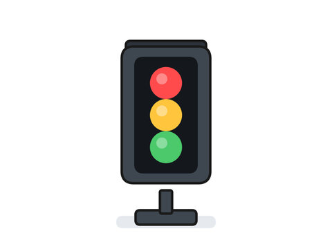 Traffic light flat vector illustration
