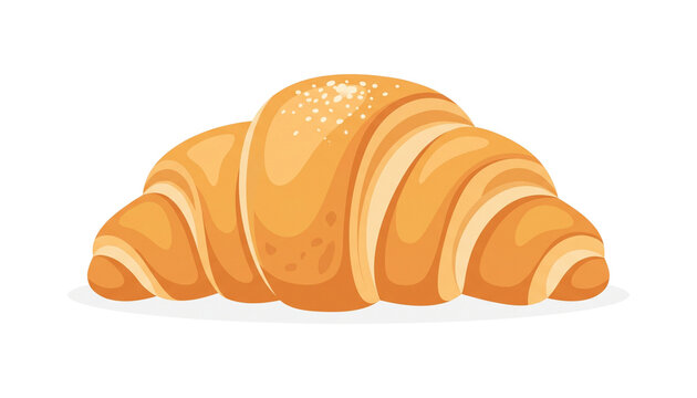 croissant isolated on white background flat Design Illustration