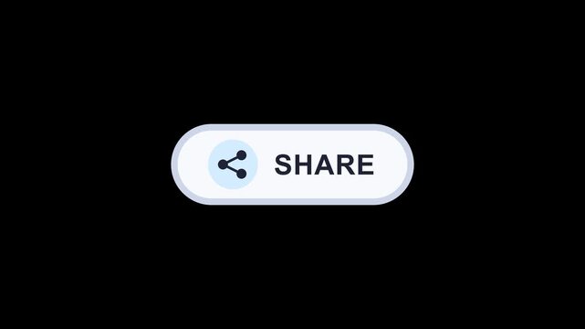 YouTube share button with text and icon on black background share button icon with computer mouse cursor hovering on black background click internet social web design click icon