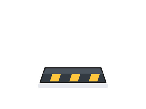 Parking wheel stop flat vector illustration