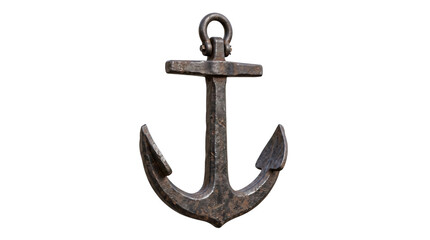 Weathered metal anchor with textured surface isolated on transparent background © PNG Studio 99