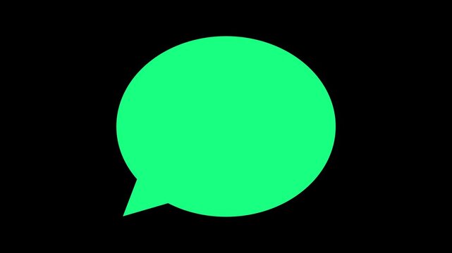 Dynamic message text speech bubble simple communication icon sign, Chat message bubbles popping up animation. Alpha channel