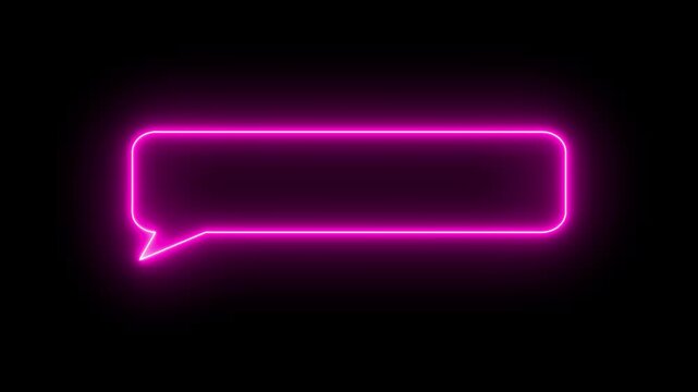 Neon sign message icon speech bubble animation video. Dynamic text speech bubble simple communication icon sign, Alpha channel 4k