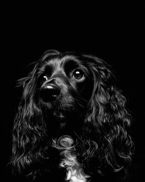 English Cocker Spaniel on Black background