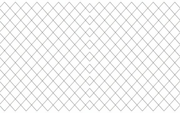 Geometric pattern of thin black intersecting diagonal lines forming a diamond grid on a clean white background, for minimalist wallpaper