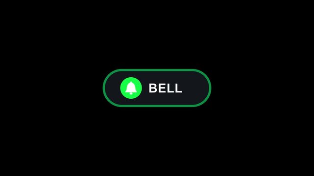 Notification bell button animation with cursor on black background alert social click mouse interface alert social click mouse interface