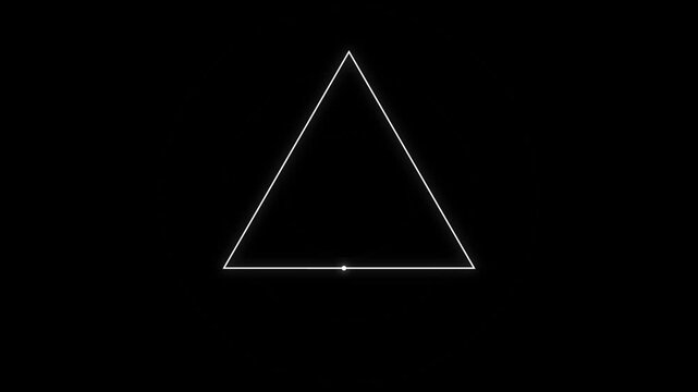 Minimalist white geometric circle morphing on a solid black background