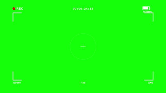 Green Screen Camera Recording Overlay REC Timecode Viewfinder HUD Chroma Key