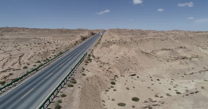 Aerial view of yardang landform landscape in the west of China