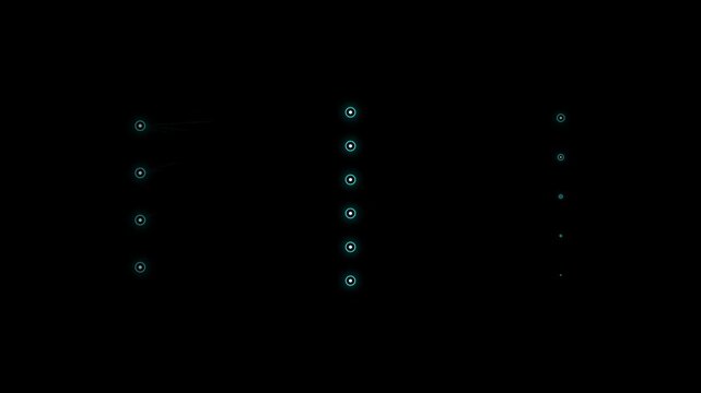 Abstract neural network synapse flow with glowing particles in dark