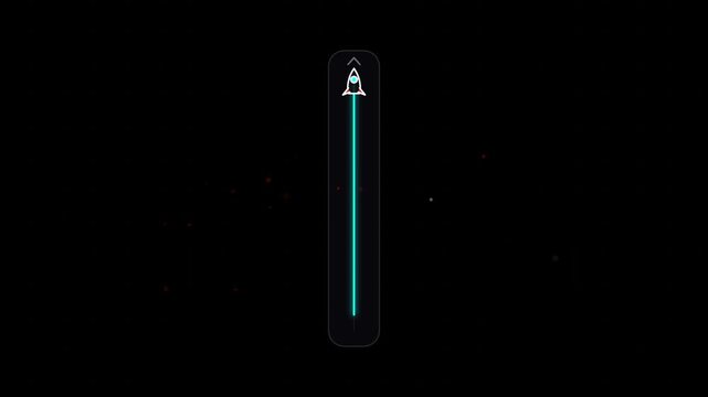 Rocket scroll to top button animation on a dark website interface