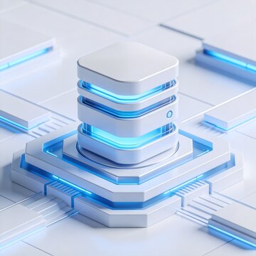 Futuristic tech server stack