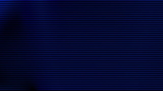 Dark blue CRT monitor scanlines texture background. Retro VHS digital television interference effect overlay. Abstract horizontal striped cyberspace display tech backdrop