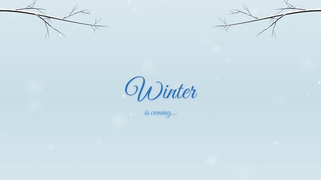 Graceful bare branches and gently falling snow beautifully announce the imminent approach of the frosty season, creating a tranquil and ethereal scene, hinting at winter's peaceful onset