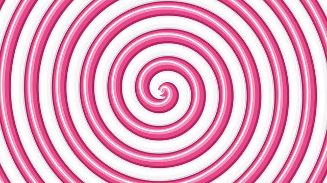 Rotating pink and white spiral hypnotic motion background