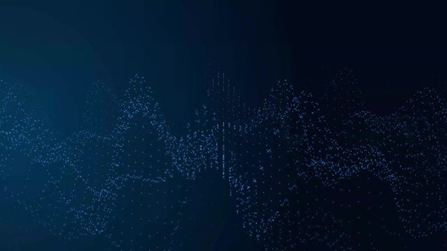Abstract blue data wave animation stock footage