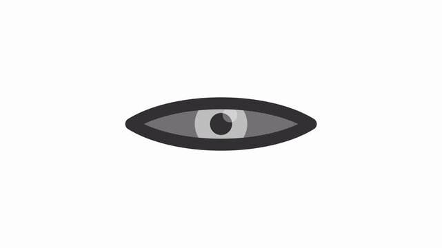 Eye visibility toggle icon switching between show and hide with slash, password view UI icon on white background, seamless loop