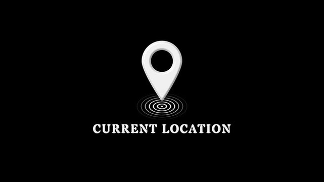 Current location map pin animation with pulsing effect for navigation and gps apps geolocation