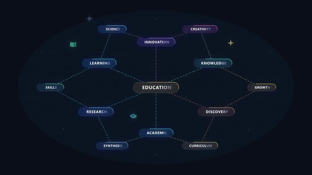 Pixel art mind map animation diagram network node connection loop