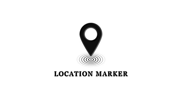 Animated location marker pin with pulsing radar effect for map navigation and gps tracking ui map pin