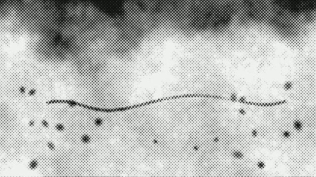 Halftone grunge texture overlay pack with ink smudges, splatter dots, rings and scratches in stop motion boil, gray and white