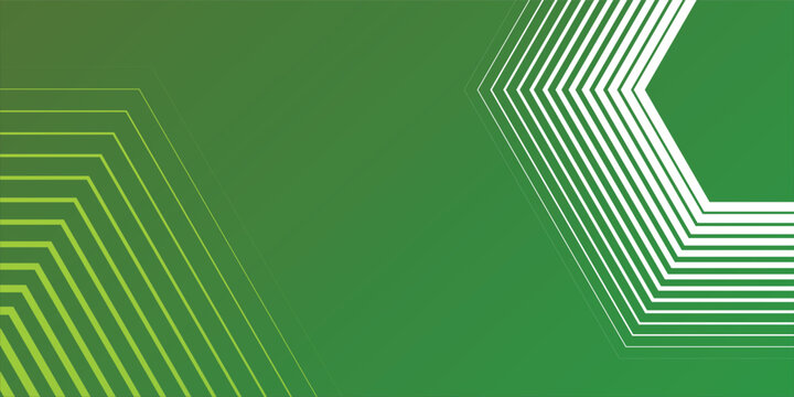 Abstract geometric pattern with white and green parallel lines on a gradient green background.