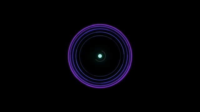Minimalist concentric orbital loader animation on a dark blue