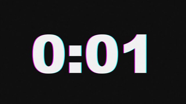 Vibrant digital countdown timer displaying '001' with a modern glitch aesthetic on a sleek dark background, perfect for urgent project animations and critical event conclusions