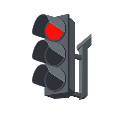 Traffic light with red signal stop icon vector illustration isolated on white background