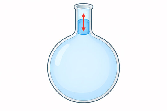 Helmholtz resonator neck air oscillation illustration