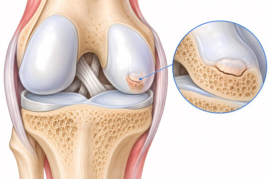 Osteochondritis dissecans knee fragment illustration