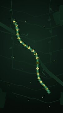 Pixel snake moving through dark jungle animation