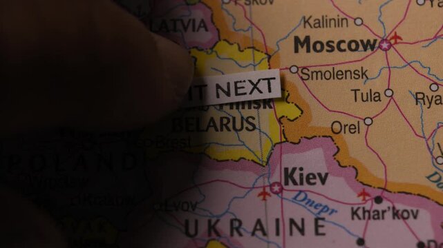 Travel Map Concept with Visit Next Text Label on Belarus Destination