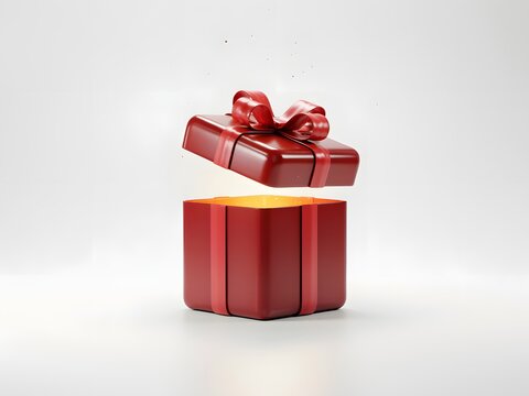 Open Gift Box with Ribbon
