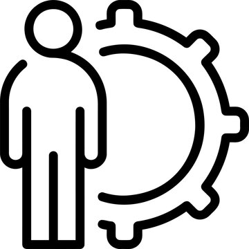 User and gear line icon for technical settings and engineer profile