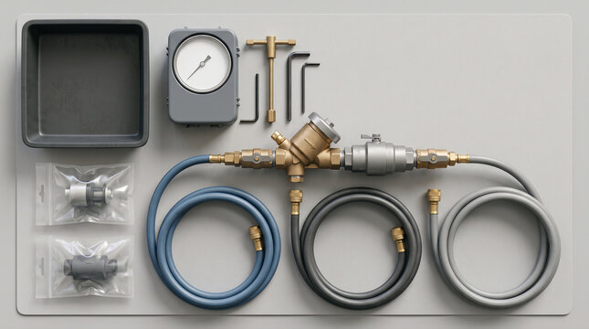 Plumbing Backflow Preventer Test Kit with Gauge and Hoses