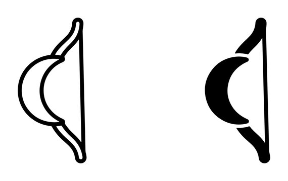 Musical eighth note illustration, black and white
