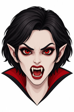 Vector illustration of female vampire face