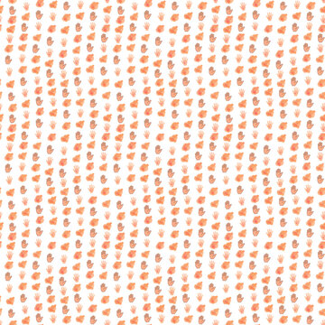 Seamless pattern of hands and abstract shapes