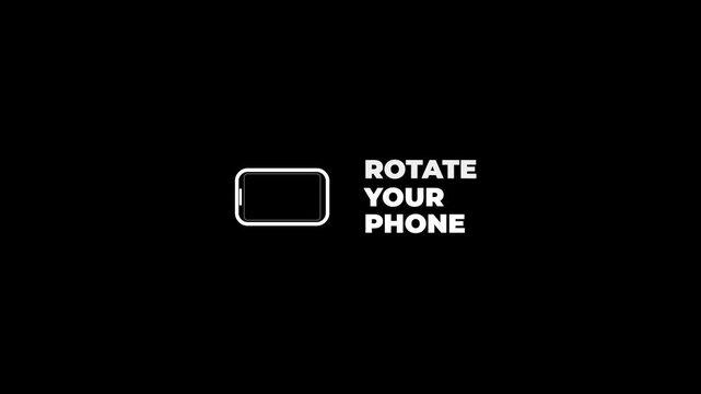 Rotate your phone animation on black background
