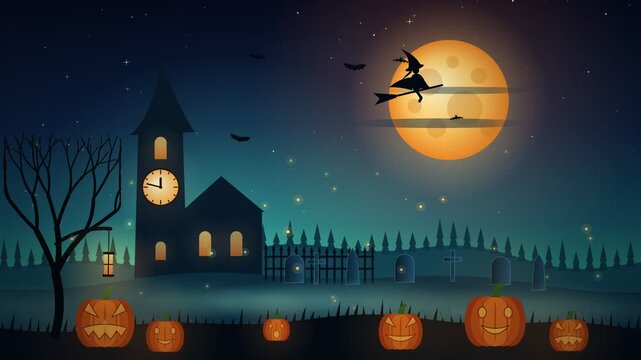 halloween background with castle
